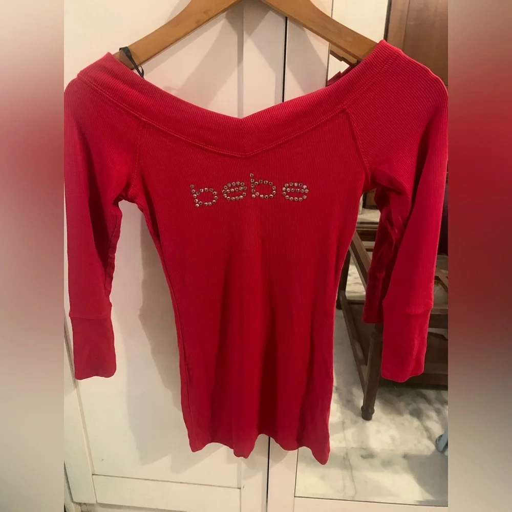 Bebe Rhinestone ribbed top - Picture 1 of 3